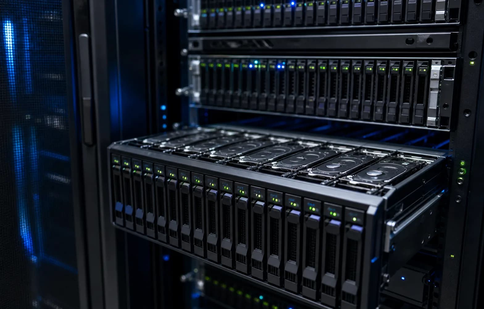 Phần cứng lưu trữ object storage trong rack trung tâm dữ liệu